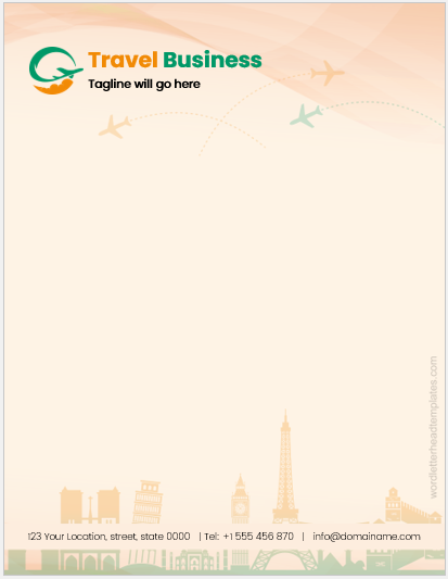 tours and travels letterhead format in word