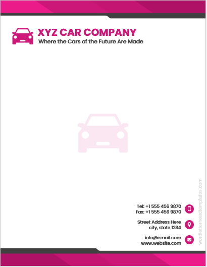 Car company letterhead template