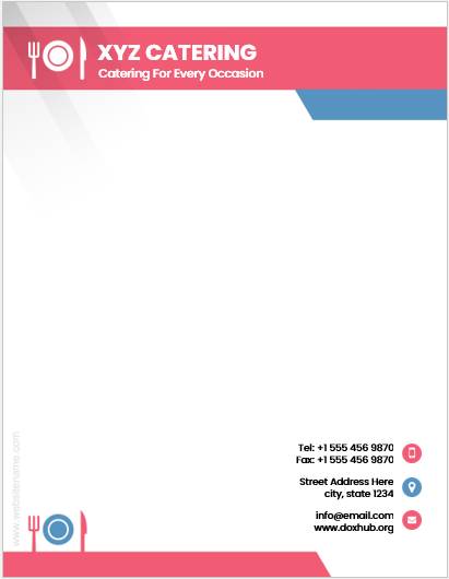 Catering company letterhead template