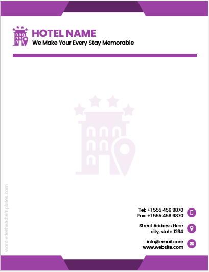 Hotel letterhead template