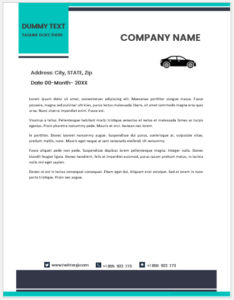 Car company letterhead template