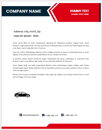 Car company letterhead template