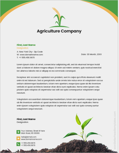 Agriculture company letterhead template