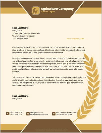 Agriculture company letterhead template