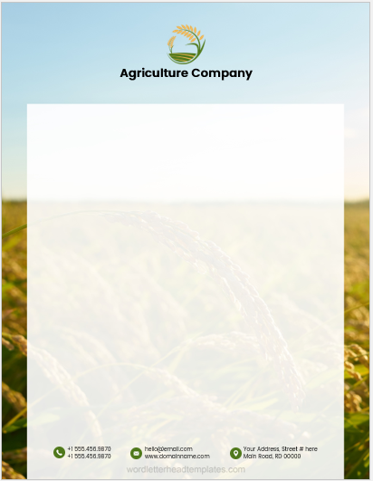 Agriculture company letterhead template