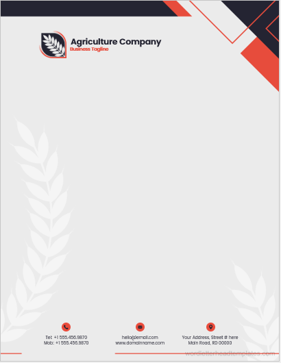 Agriculture company letterhead template