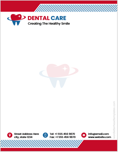 Dental care center letterhead template