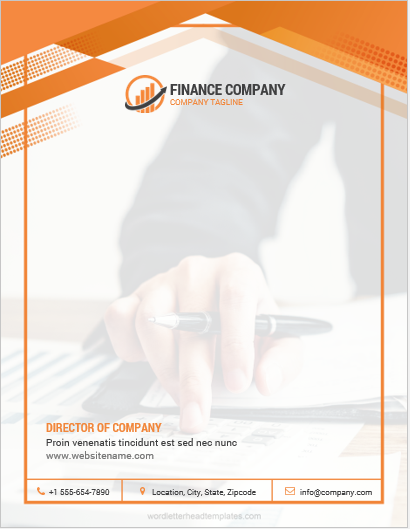 Finance company letterhead template