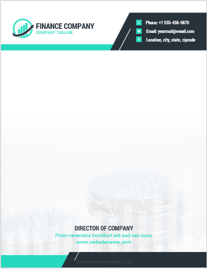 Finance company letterhead template