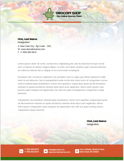 Grocery store letterhead template