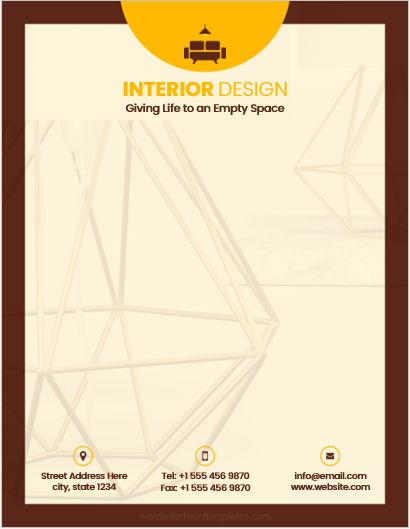 Interior design company letterhead template