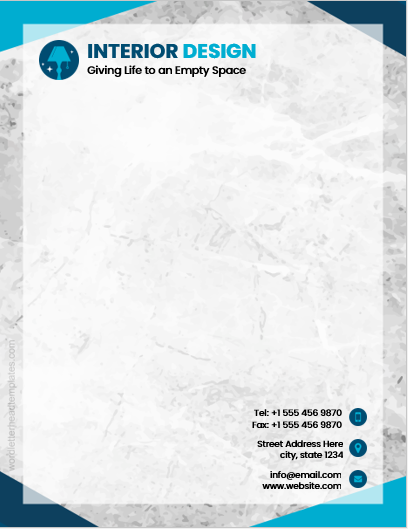 Interior design company letterhead template