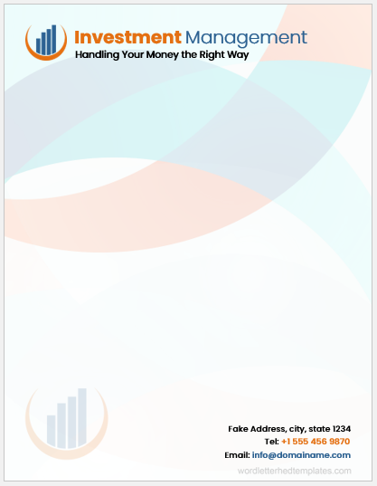 Investment management company letterhead template