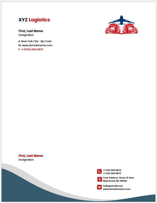 Logistic Company Letterhead Template