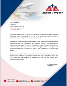 Logistics company letterhead template