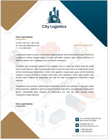 Logistics company letterhead template