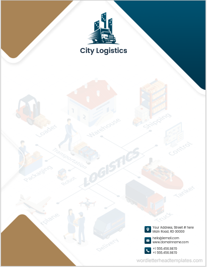 Logistics company letterhead template