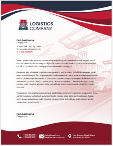 Logistics company letterhead template