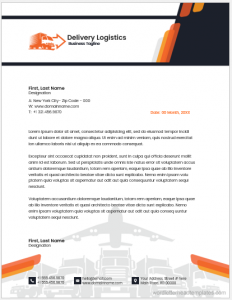 Logistics company letterhead template