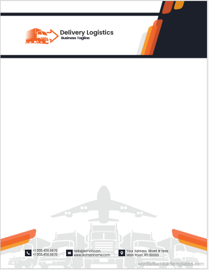 Logistics company letterhead template