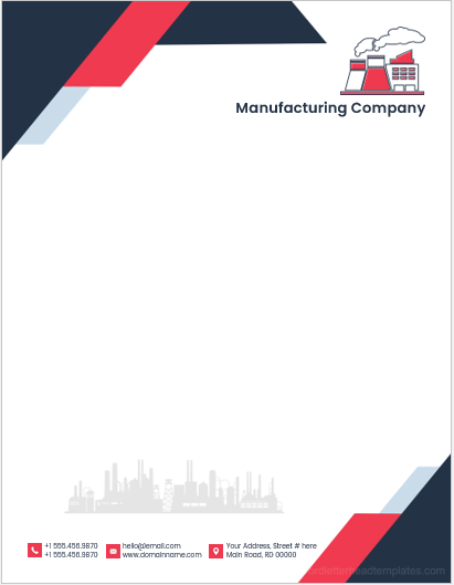 Manufacturing company letterhead template