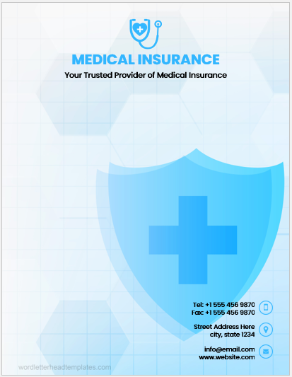 Medical insurance company letterhead template
