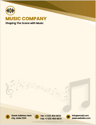 Music company letterhead template