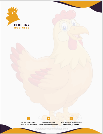 Poultry business letterhead template