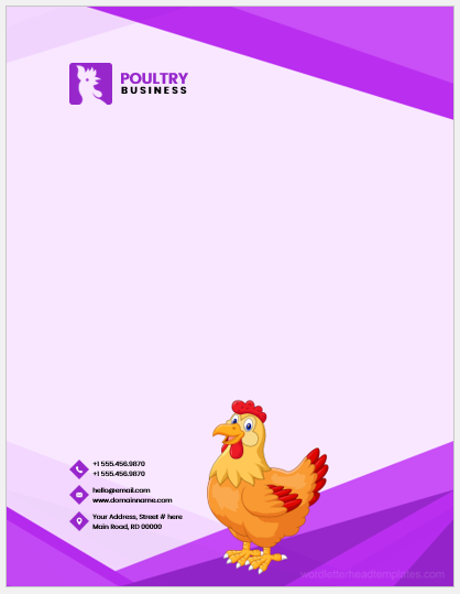Poultry business letterhead template