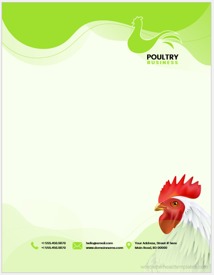 Poultry business letterhead template