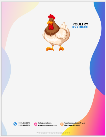 Poultry business letterhead template