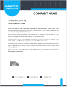 Logistic company letterhead template