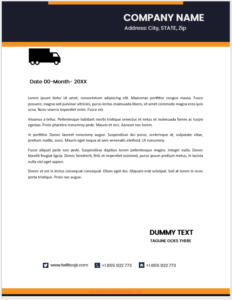 Logistic company letterhead template