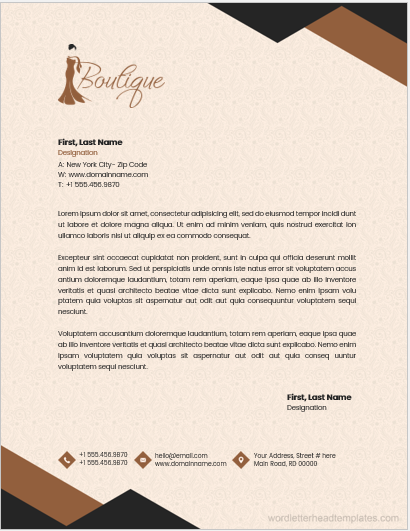 Boutique letterhead template