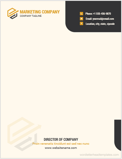 Marketing company letterhead template