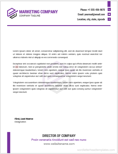 Marketing company letterhead template