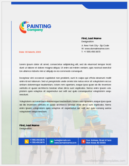 Painting company letterhead template
