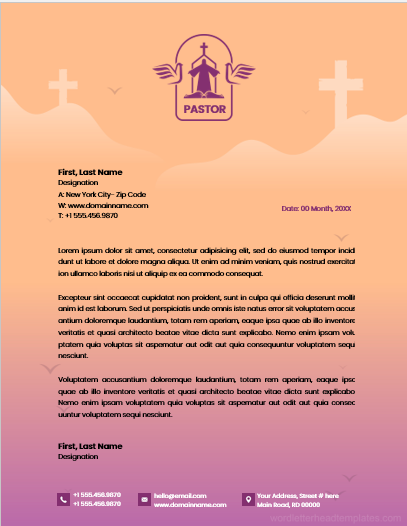 Pastor letterhead template
