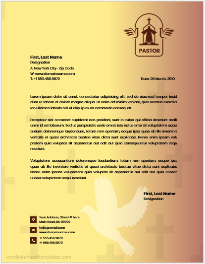 Pastor letterhead template