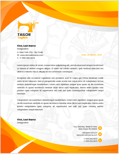 Tailor letterhead template