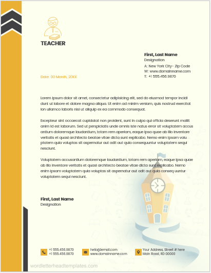 Teacher letterhead template