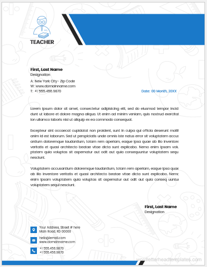 Teacher letterhead template