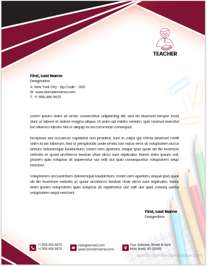 Teacher letterhead template