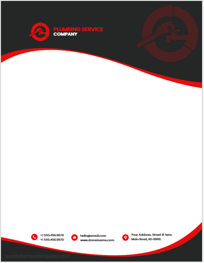 Plumbing Service Company Letterhead