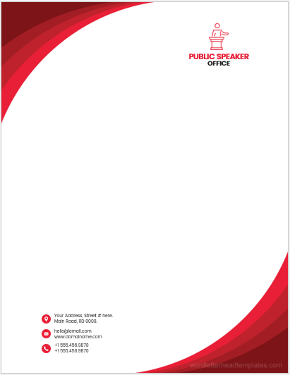 Public Speaker Office Letterhead