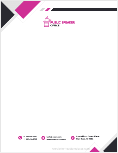 Public Speaker Office Letterhead