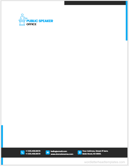 Public Speaker Office Letterhead