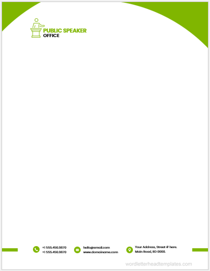 Public Speaker Office Letterhead