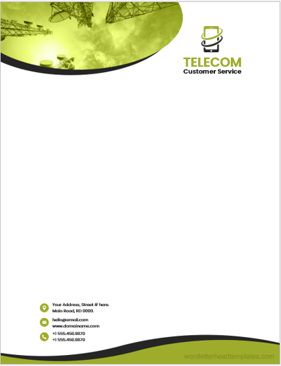 Telecom Customer Service Company Letterheads