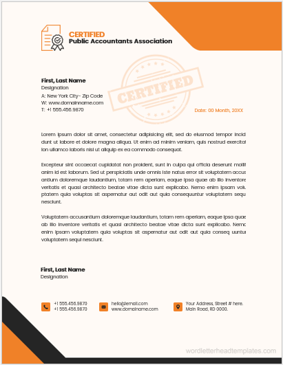 Public Accountant office letterhead template